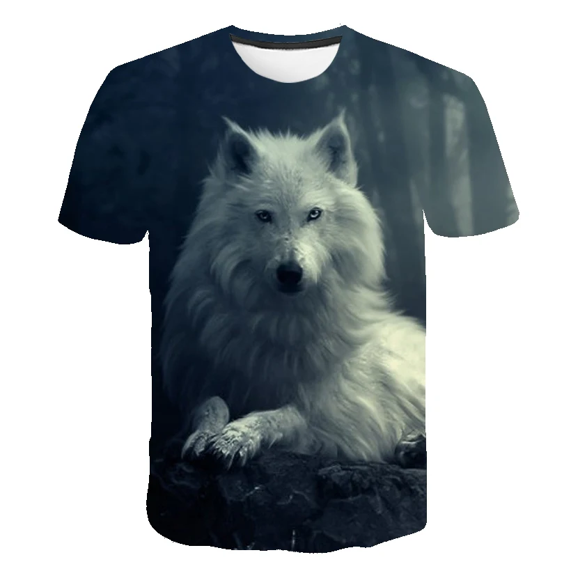 Новая летняя брендовая 3D футболка с головой волка Мужская футболка с круглым воротником и коротким рукавом Мужская модная футболка с коротким рукавом Прямая поставка - Цвет: 769