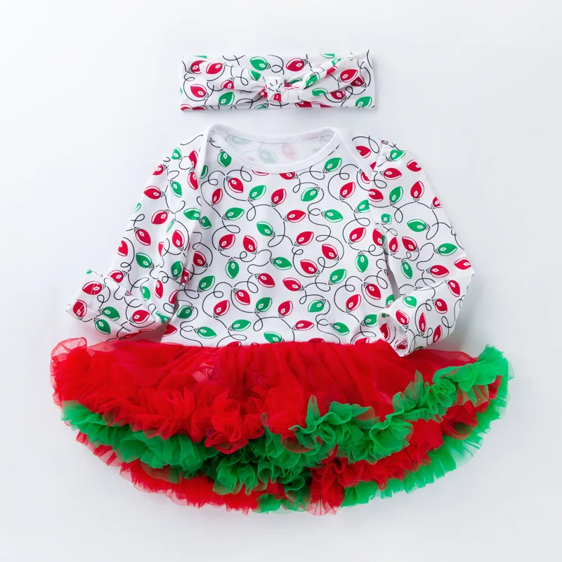 

4 Beautiful Style Baby Christmas Clothes High Quality Cotton Baby Jumpsuit Dress Long-Sleeved Baby Girl Outfit Christmas Gift