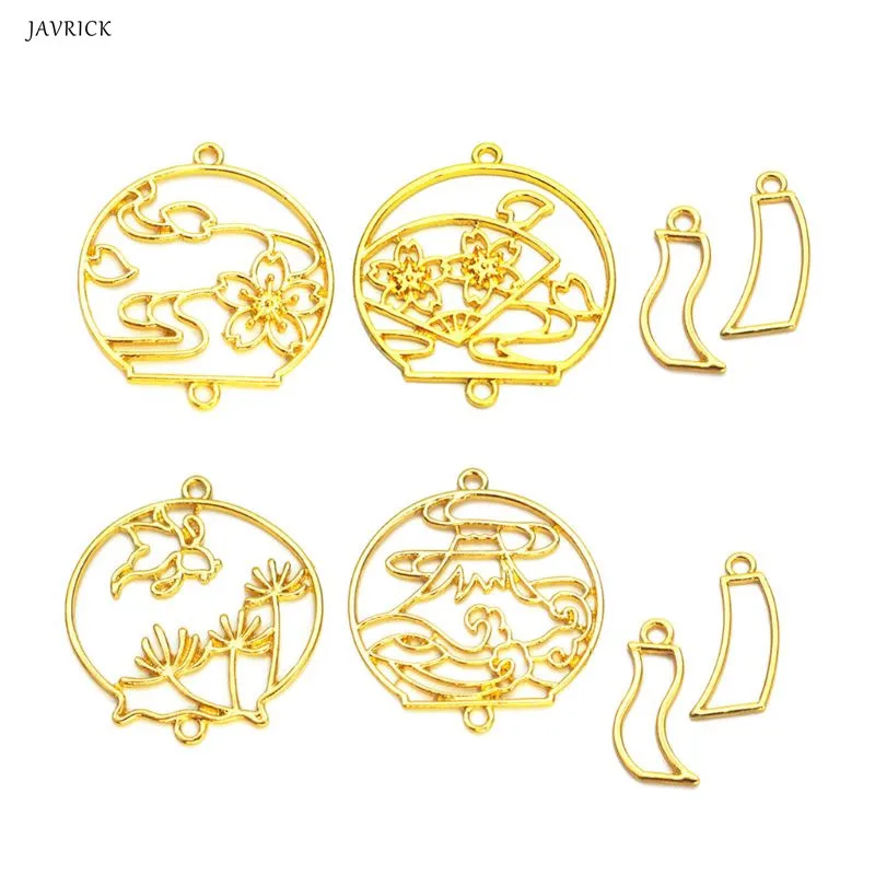 

8Pcs Wind Chimes Ribbon UV Frame Bezel Setting Cabochon Setting UV Resin Jewelry Open Bezel Charms