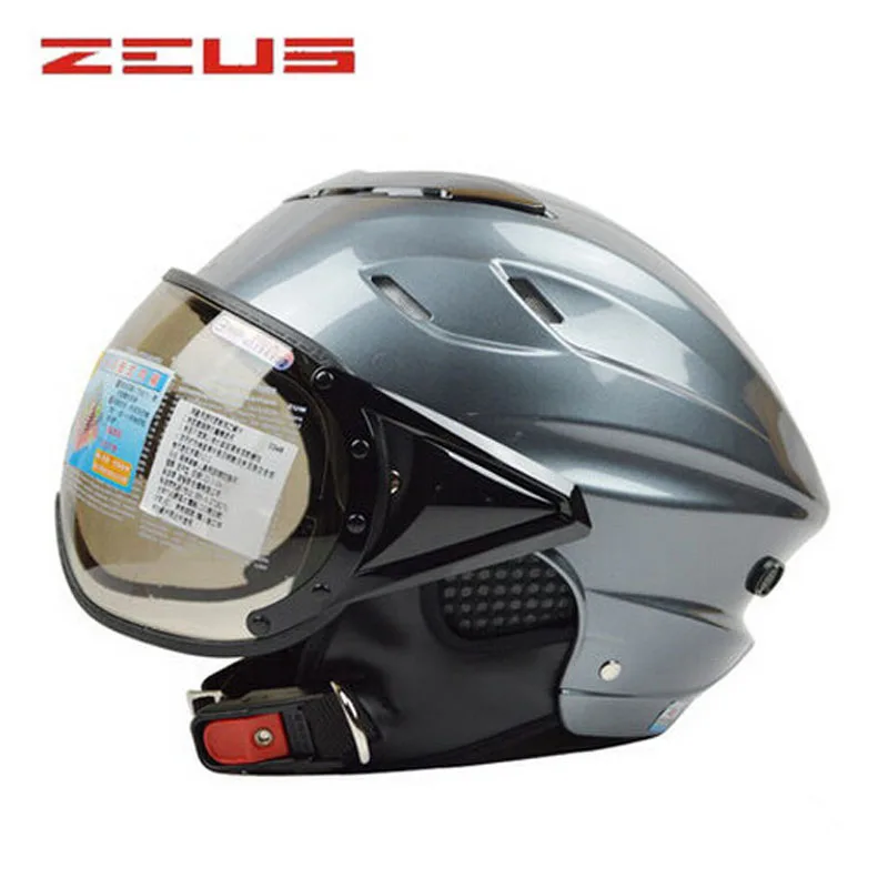 Мужской и женский открытый шлем ZEUS 125B черный защитный для мотоцикла