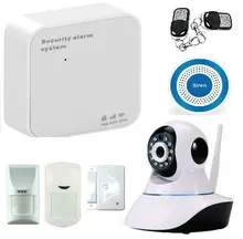 Sistema de alarma gsm ladrón del hogar de seguridad de control inalámbrico wifi app pet motion sensor detector kit de cámara ip wifi control remoto