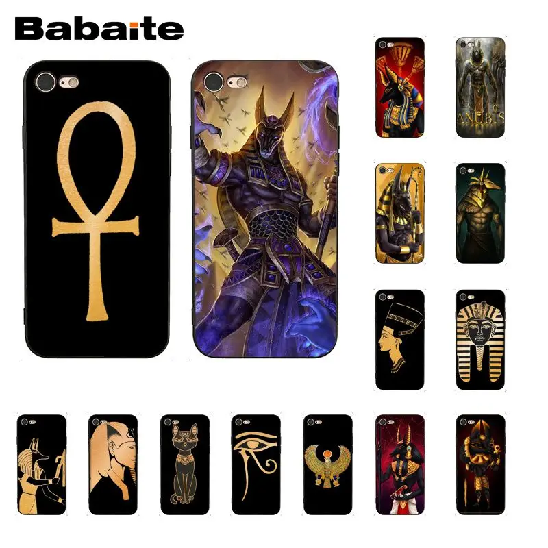 

Babaite Artistic Egypt Nefertiti Anubis Ankh Pharaoh PhoneCase for iphone 11 Pro 11Pro Max X XS MAX 6 6S 7 7plus 8 8Plus 5 5S XR