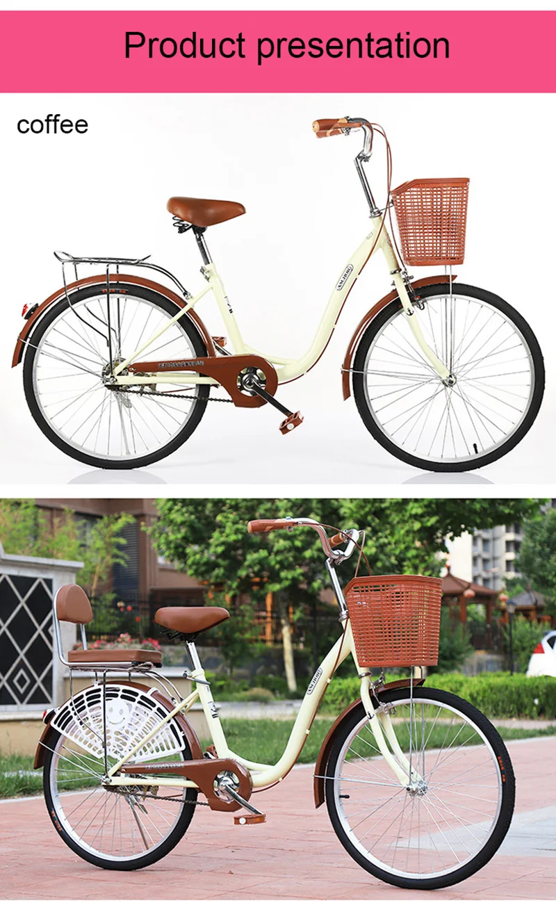 Excellent 24-Inch Adult Road Bike City Commuter Car Male And Female Pedaling Bicycle 5 Excellent 24-Inch Adult Road Bike City Commuter Car Male And Female Pedaling Bicycle 5