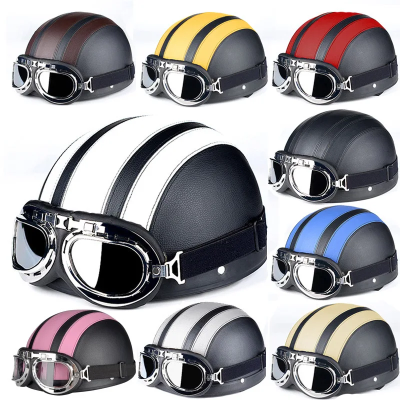 

Semi-Packed Electric Vehicle Helmet Characteristic Unisex Riding Helmet High-Quality Goggles Sunscreen Helmet