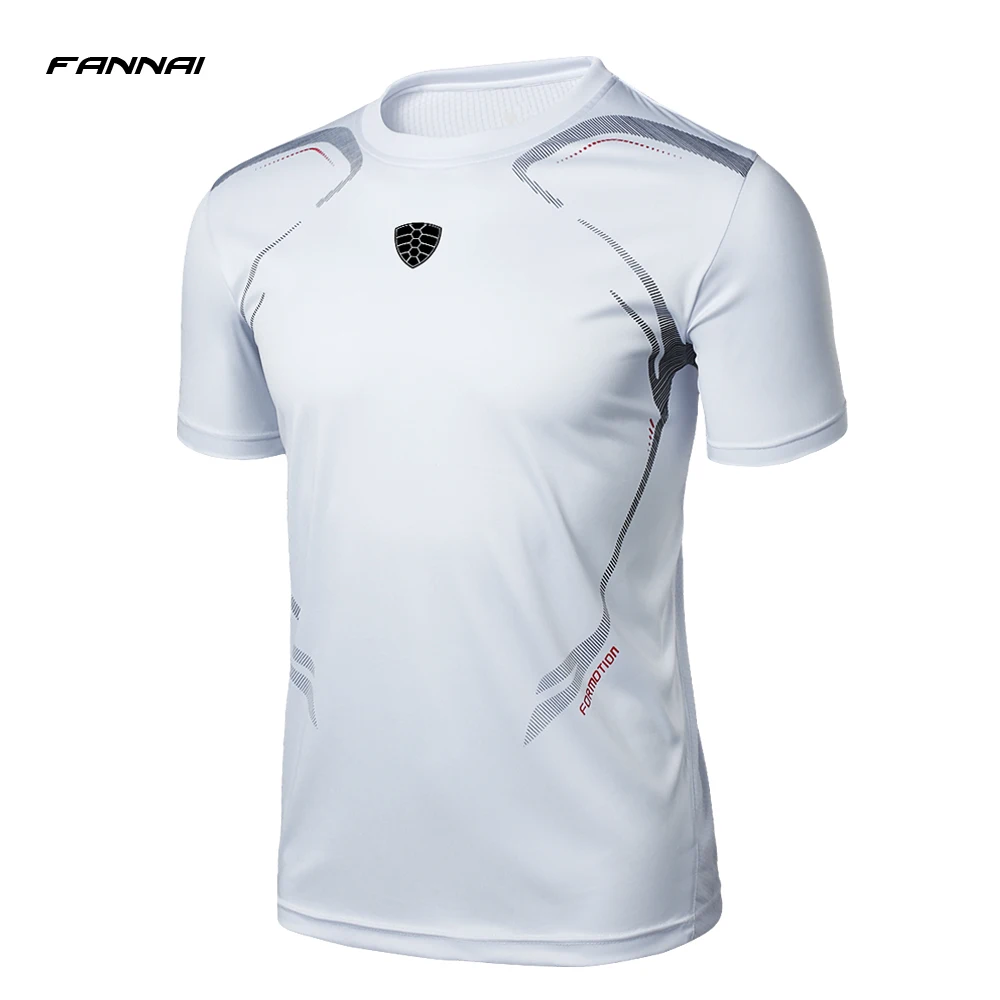 

FANNAI Men T Shirt Sport Quick Dry Shirts Fitness Crossfit Running Men shirt Short sleeve Sports Soccer Gym Shirt Tops Tees