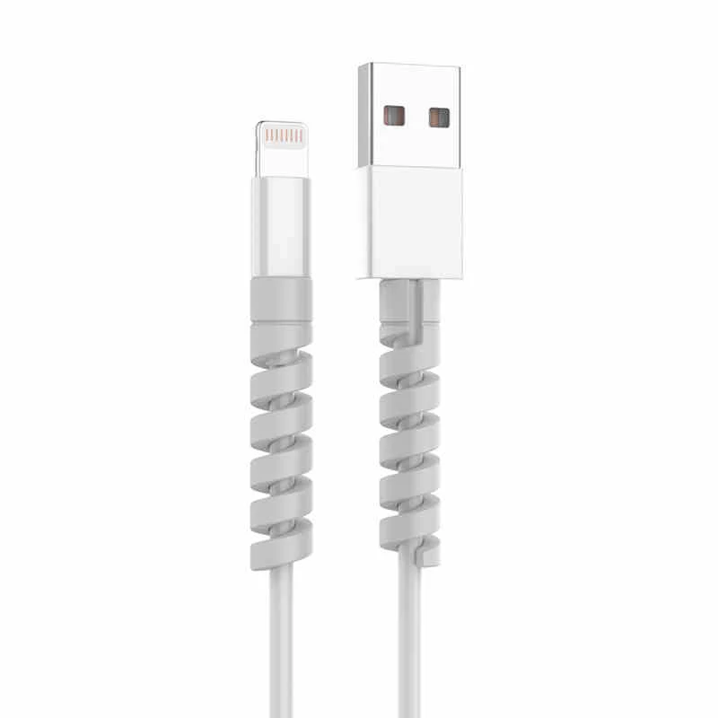 

6pcs/set Spiral Cable protector Bobbin winder Data Line Case Rope Protection Spring twine For iPhone Android USB Earphone Cover