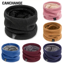 Новинка! Теплый шарф с О-образным вырезом, вязаный плотный хлопковый зимний шарф, вязаные эластичные шарфы для женщин и мужчин, брендовая одежда для шеи, аксессуары