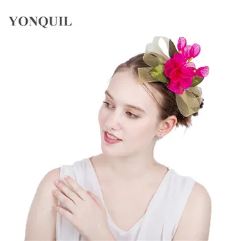 

Ladies Holiday Wedding Headwear Bow Design Hair Fascinators Accessories Floral Handmade Headdress Flower Headdress Hair Clips