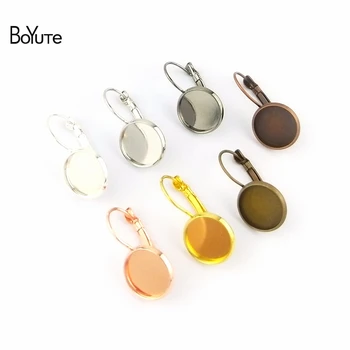 

BoYuTe 50Pcs 7 Colors Round Earring Blanks Base Accessories Tray Earrings Hooks DIY Handmade Jewelry Findings Components