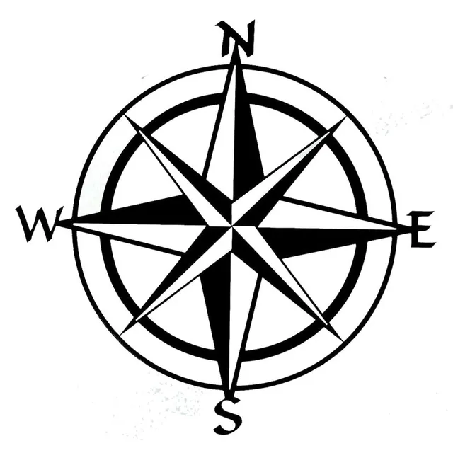 Car Styling Stickers Personalized NSWE Compass Travel Derection Car
