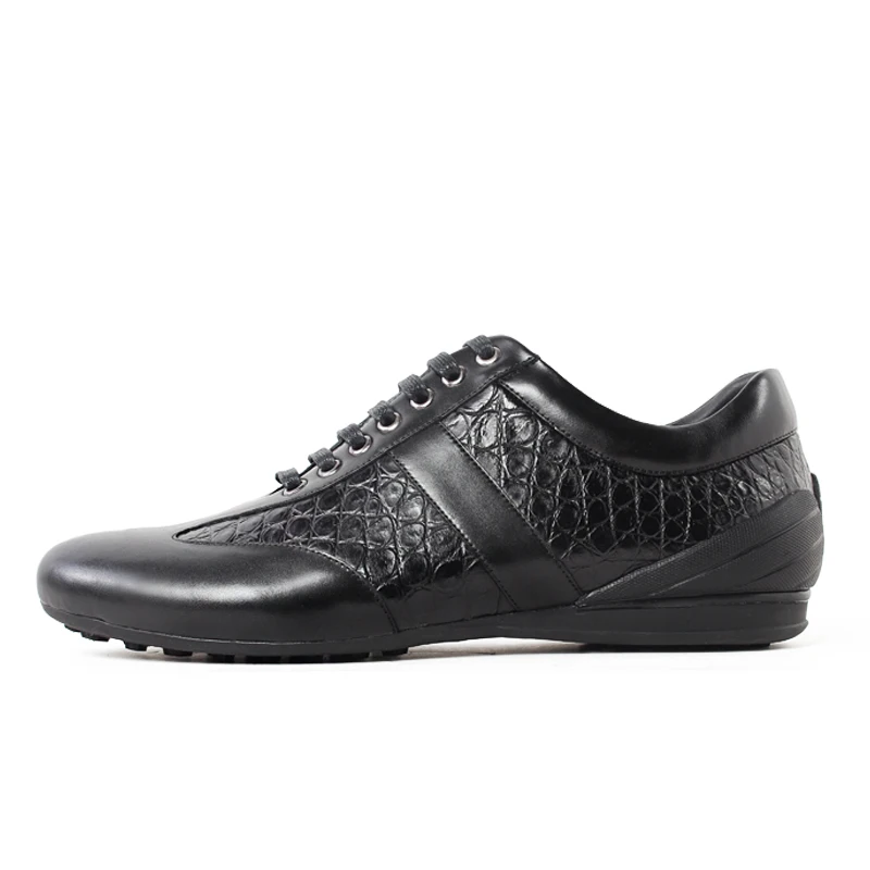 Loisirs Temps Luxe Cuir Dans Crocodile Designer De Mode 100Alligator Main 2019 Vikeduo Limitée Décontractées Le Chaussures Hommes Véritable Black 2WHED9I