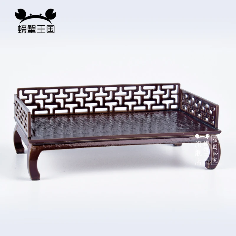 

2pcs 1:25 Dollhouse mini Furniture Miniature Doll White accessories Chinese Style Plastic Model Arhat Bed