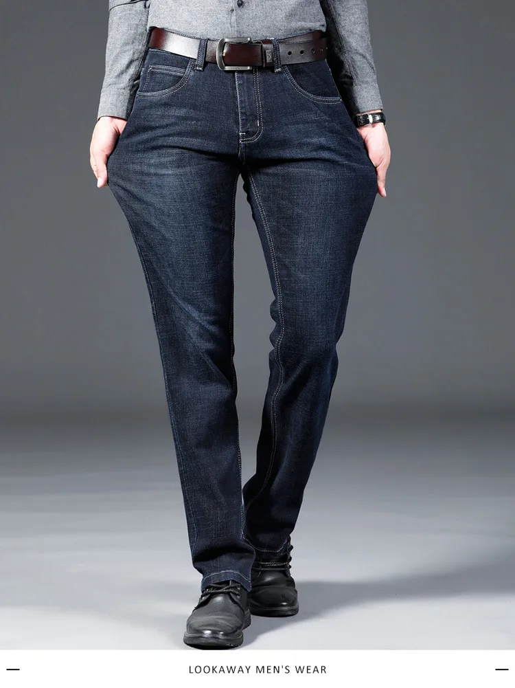 2019 Новые мужские джинсы, модные мужские повседневные облегающие прямые джинсы, обтягивающие мужские джинсы, синие, хит продаж, мужские