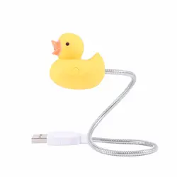 Творческий форма желтой утки USB фонарик Симпатичные мультяшный светильник Клавиатура ноутбука огни Powerd ПО USB интерфейс ночник