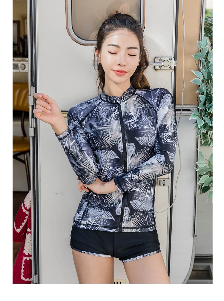 Женские летние купальники Rashguard с длинным рукавом и защитой от солнца, коллекция