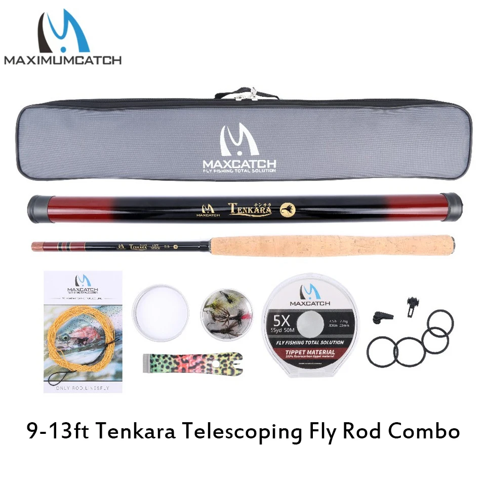 Телескопическая удочка для ловли нахлыстом Maximumcatch 9 13 футов|fly rod combo|rod combotenkara combo |