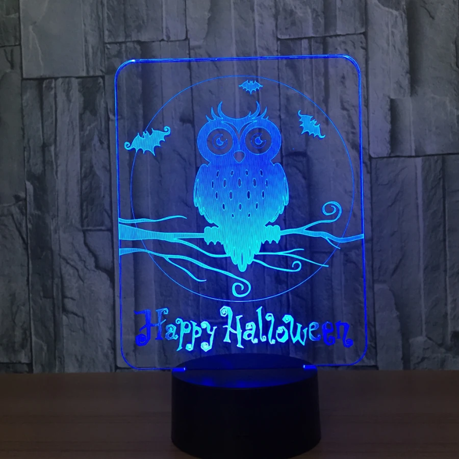 

Lamp 3D Night Light Kids Toy LED 3D Touch Table Lamp 7 Colors Flashing LED Light Christmas Hallowe Decorations for Home