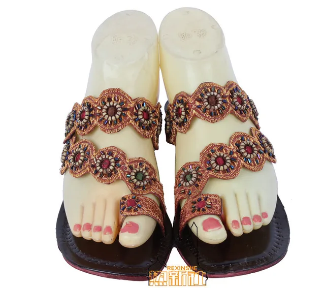 Pakistani Indian Nepal Roman Leather Hand Made Embroidered Slippers