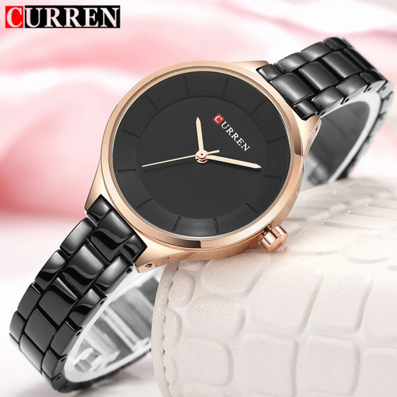 

Relogio Feminino Curren Women Watches Luxury Gold Black Full Steel Dress Jewelry Quartz Watch Ladies Fashion Elegant Clock Saat