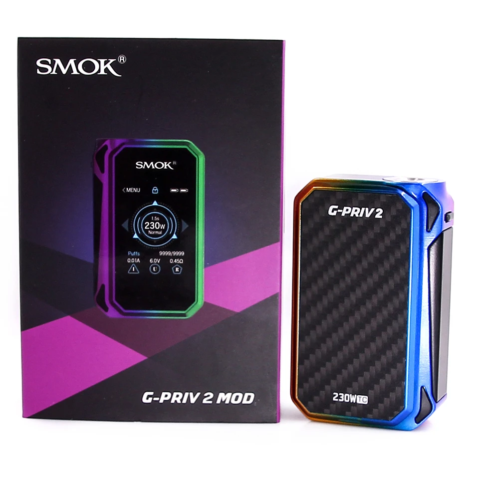 Оригинальный SMOK G Priv 2 мод 230 Вт PRIV TC коробка сенсорный экран с батареей 510 бак