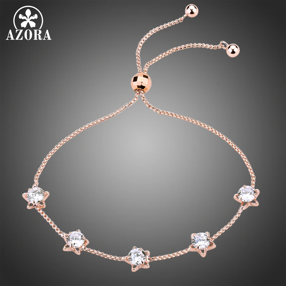 Señora corazón pulsera de oro circonita cristal claro cadenas pedrería eslabones brazalete