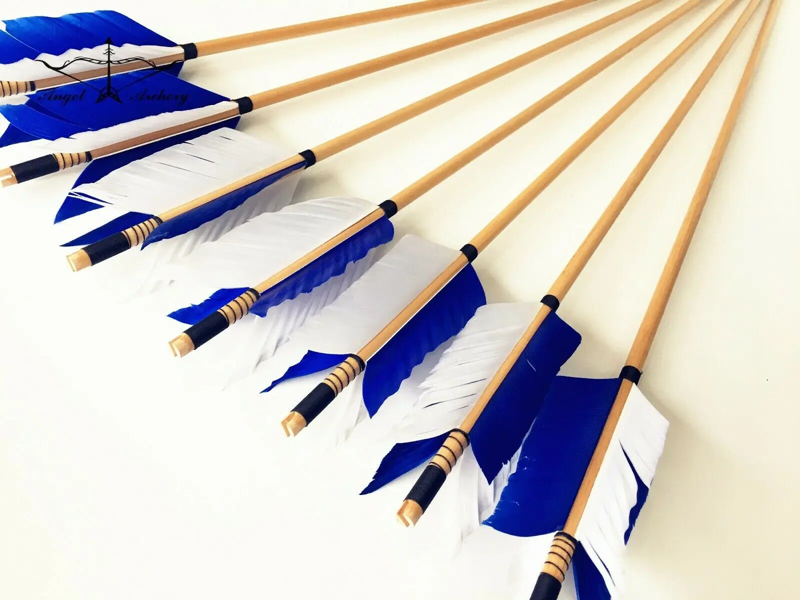 Real Handmade Flu flu wooden arrows 4 feathers for Archery Hunting  wood arrow 