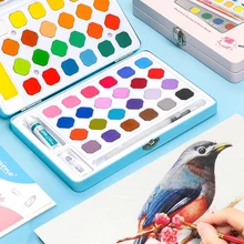 36/48 цветная Новая серия языка птицы твердая акварель гуашь кисть для краски Нетоксичная моющаяся портативная художественная поставка