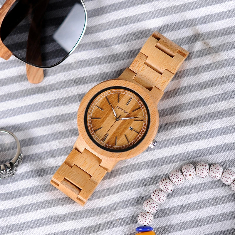 BOBO BIRD V-P23 Natural Bamboo Quartz Wood Watch Men High Quality Wrist watch 2018 New Arrival