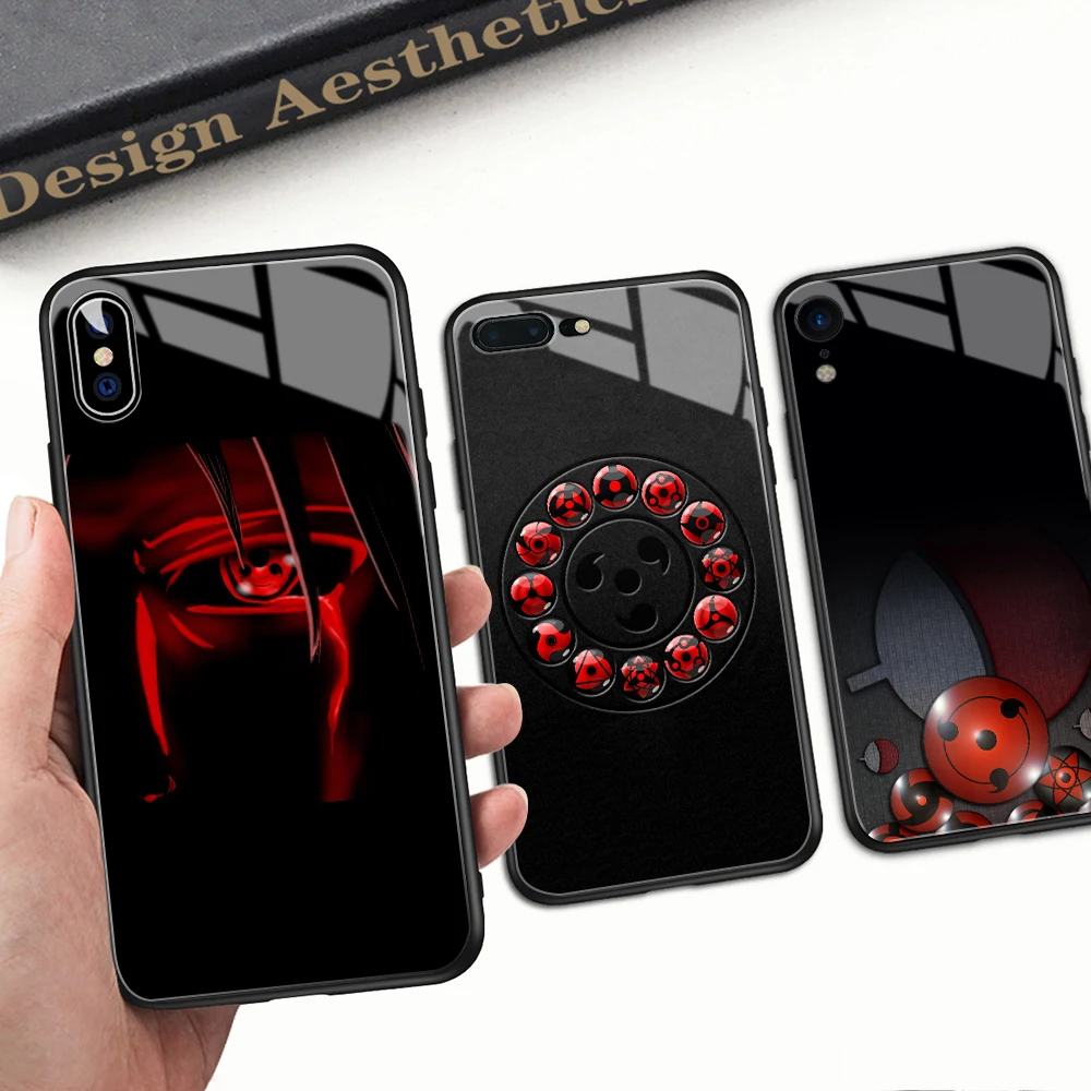 

FinderCase for iPhone XS Case Glass Back Cover Naturo Sharingan Patterned XS Case for iPhone 6 6s 7 8 Plus XS Max XR X 11pro max