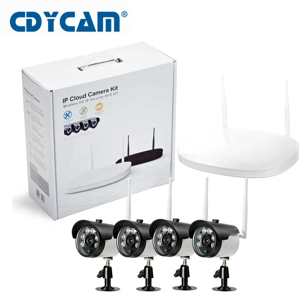 

CDYCAM 720P Mini Wifi IP Camera Plug and Play Wireless NVR Kit P2P Night Vision Security IP Camera WIFI CCTV System support HDD