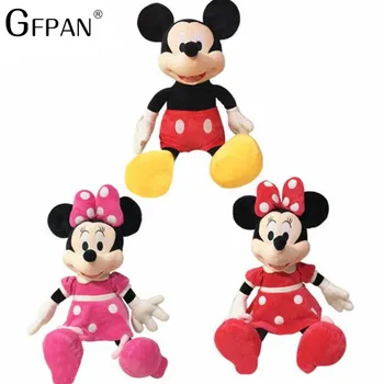 

GFPAN 1 pcs 40/100cm Hot Sale Kawaii Mickey Mouse& Minnie Mouse Stuffed Soft Plush Toys High Quality Classic Gift Toy For Girls