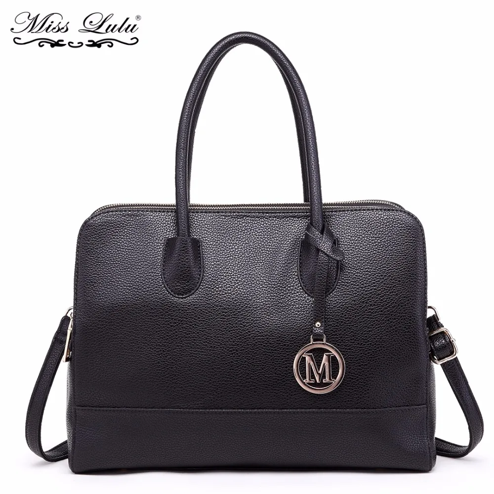 Miss Lulu Brand Women Designer PU Leather Handbags Laptop Shoulder Bag Ladies Fashion Large Tote ...