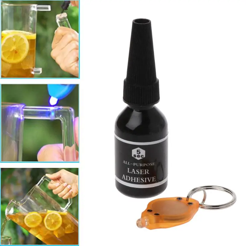 5 Second Fix UV Light Glue 15ml with UV Lamp Strong Bonding For Ceramic