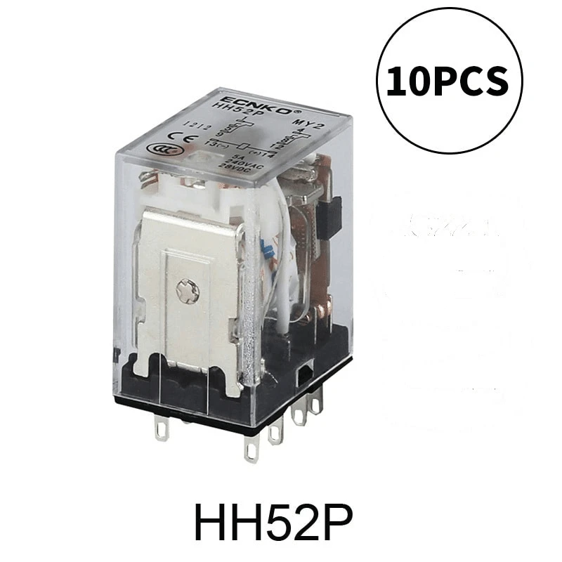10PCS MY2P HH52P MY2NJ 8 Pin DC12V/DC24V/AC220V Coil General Purpose