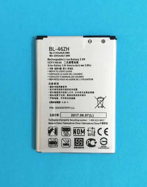 

Jinsuli New 2125mAh BL-46ZH Battery for LG AS330 K332 K350N K371 K373 K7 K8 K8V K89 LS675 LS675 M1 M1V MS330 US375 X210 phone