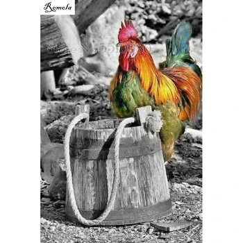 

Cock Wooden barrel room decor Full Embroidery Pattern diamond 5D DIY paintings 3D Cross stitch kits mosaic stickers RS2298