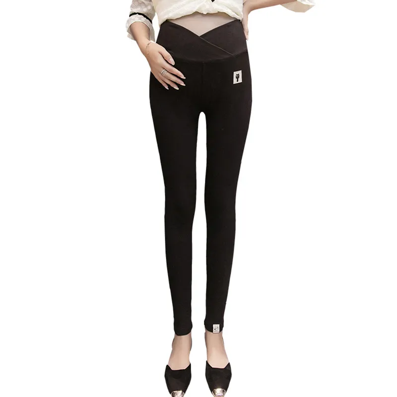 

Maternity Women leggings Cross Stomach Lift Waist Leggings Cotton Pregnancy Women Belly Pants Maternity Nursing Clothes E0077