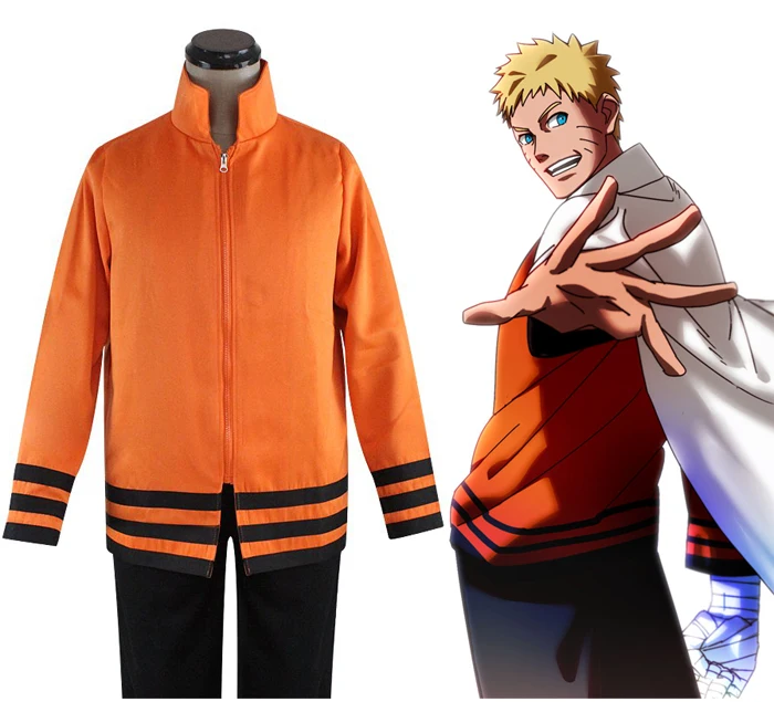 Аниме Наруто Узумаки 7 Hokage костюм для косплея полный комплект из куртки и