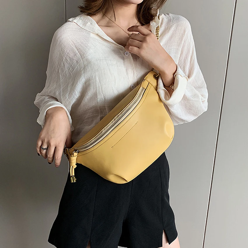 

TOYOOSKY Women Chest Waist Pack Leather Belt Bag Large capacity Phone Pouch Fanny Pack Luxury Brand Female Crossbody Bag