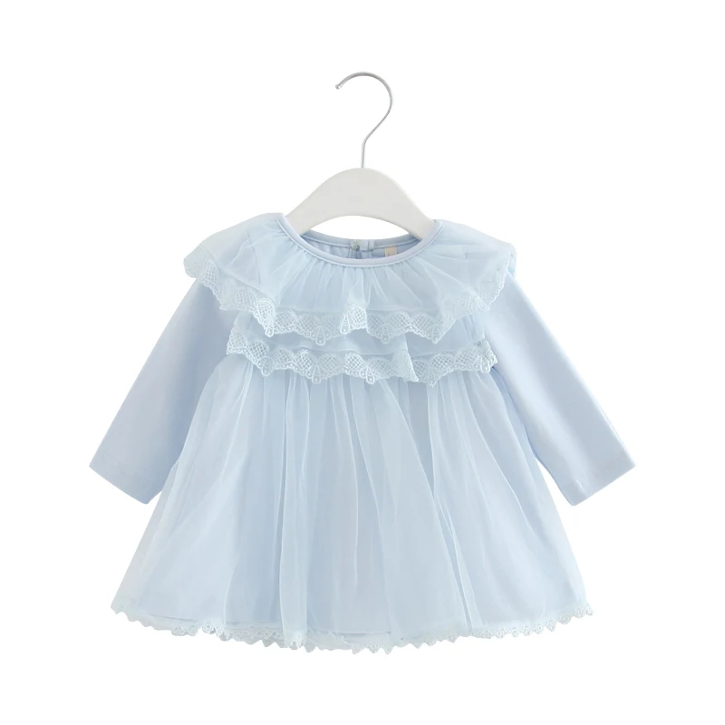 

2017 Spring/Autumn Kids Brand Dresses Baby Girls Dress Elegant Princess Dress Girls Clothes Ball Gown 0-2T blue pink white