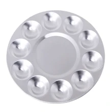 Алюминиевая круглая палитра масляной живописи для дизайна ногтей с 10 канавками
