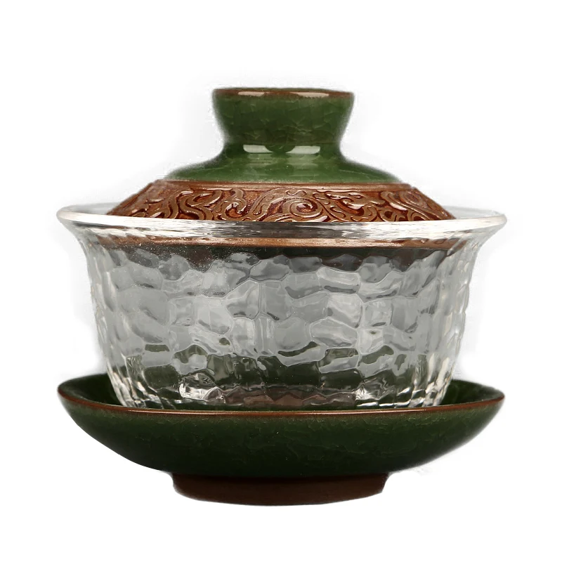 Дизайн стеклянный керамический чайный сервиз gai wan, чайный сервиз из Китая Dehua gaiwan чайный горшок фарфоровый набор для путешествий красивый и чайный набор - Цвет: 02