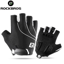 ROCKBROS велосипедные перчатки с полупальцами, противоударные, дышащие, для горного велосипеда, спортивные перчатки для мужчин и женщин, велосипедное снаряжение