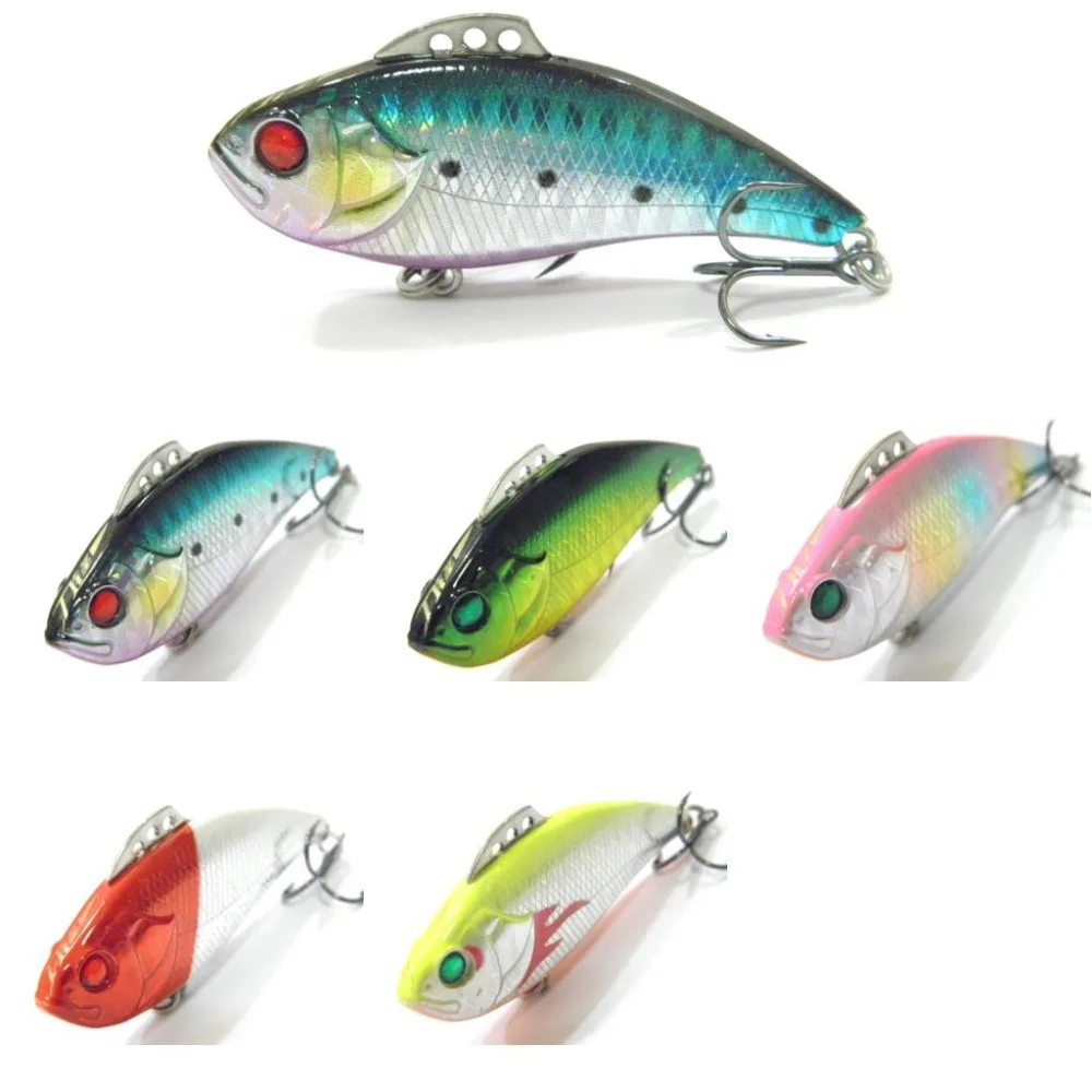 

wLure 5.9cm 12.4g 3 Positions to Tie Adjustable Wide to Tight Wiggle Good Reflection in Water Vivid Eyes Lipless Lure L102