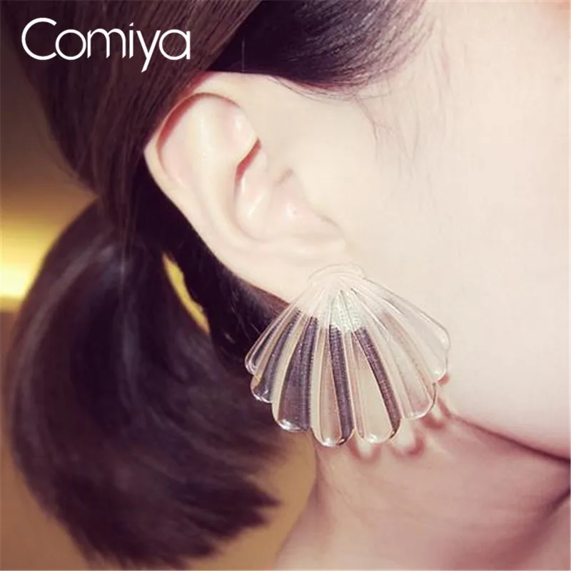 

Comiya Fashion Punk Clear Shell Statement Dangle Earrings Brincos Jewelry Lady Big Drop Earring Allied Express Pendientes Bijoux
