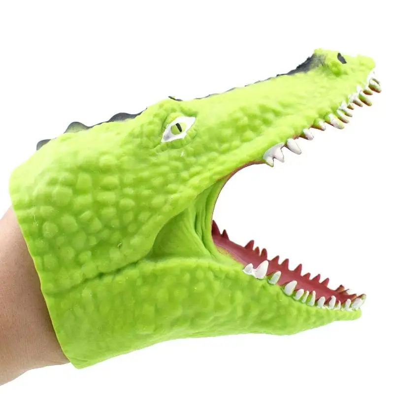 

Soft TPR Gloves Realistic Crocodile Head Hand Puppet Gloves Children Animal Head Figure Vividly Kids Toy Model Gifts