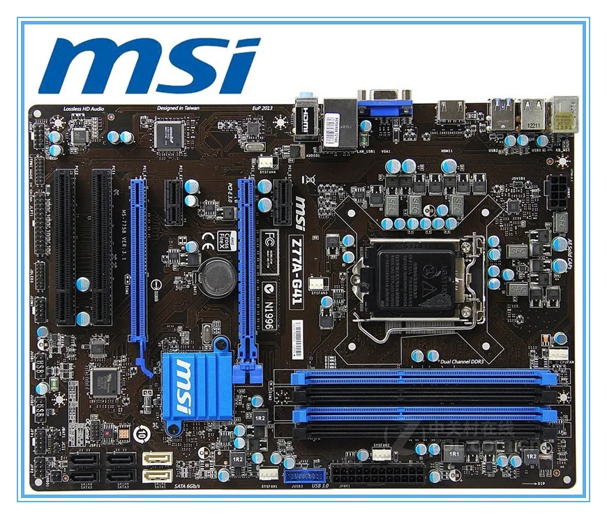 Оригинальная материнская плата MSI Z77A-G41 DDR3 LGA 1155 платы USB2.0 USB3.0 SATAII 32G Z77 настольная материнская плата