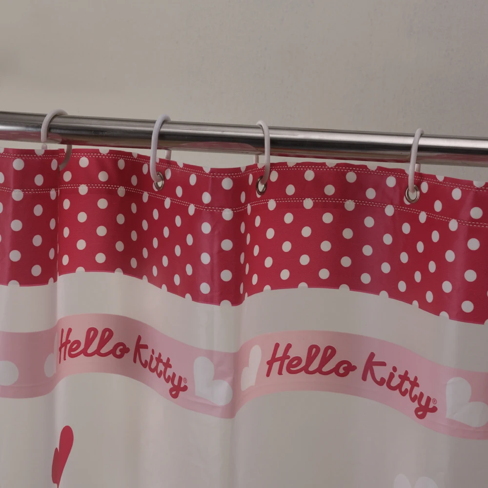 Online Happy Tree PEAV Halbtransparente Wasserdicht Dusche Vorhang Rosa Farbe Kitty Katze Bad Vorhang Kunststoff Bad vorhang 180x180cm