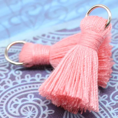 Хлопок кисточкой 25 мм многоцветный Мини-кисточки ручной работы серьги ювелирные браслеты и кулоны для самостоятельного пошива одежды украшения дома 10 шт - Цвет: Light Pink 10pcs