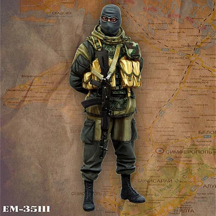 Crazy King1/35 Смола Солдат модель Современный русский военный GK белая модель ручной 347